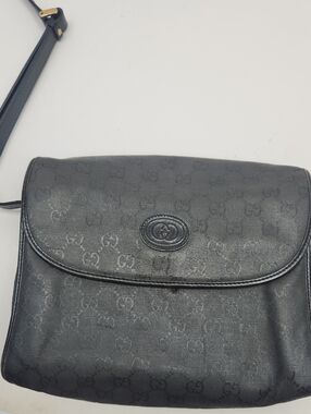 Gucci Black Monogram Crossbody Bag VINTAGE PIECE
